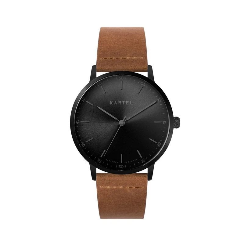HUME 40MM TAN LEATHER STRAP WATCH