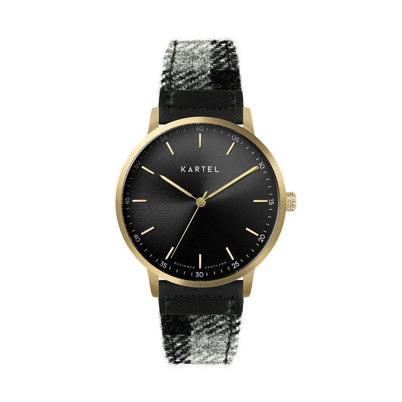 HUME 40MM GREY TARTAN STRAP WATCH